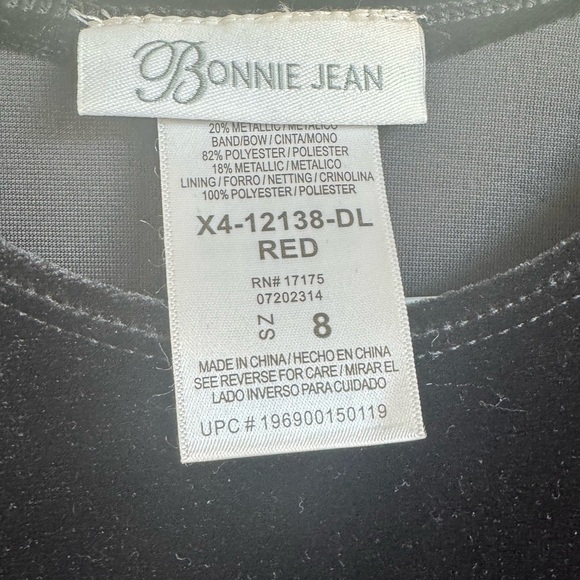 Bonnie Jean Festive Plaid Dress with Green Bow - Picture 3 of 4